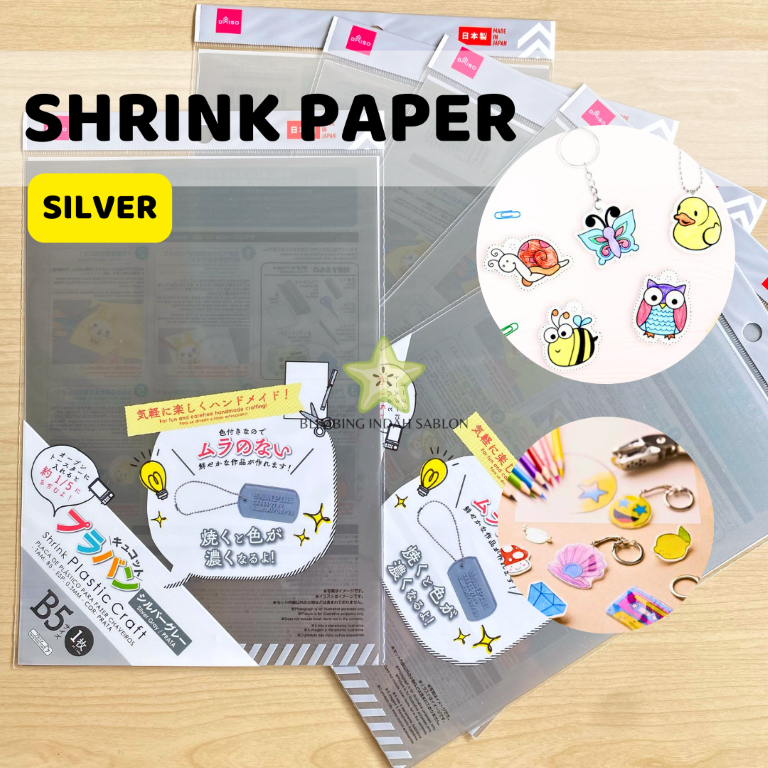 

Shrink Paper Kertas Susut Ukuran B5 Silver Plastik Shrink Solid Phosphorescent Aestetik Kreatifitas Permukaan Kasar Bahan Polystyrene Translucent Premium Berbasis Minyak DIY Kerajinan Tangan Menggambar Blimbing Indah Sablon Malang