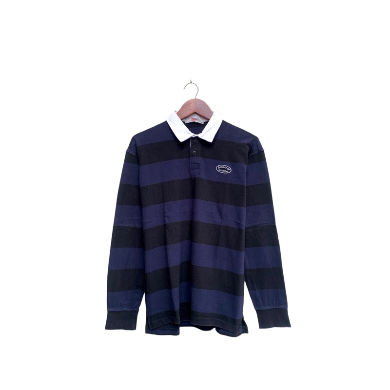 RUGBY SHIRT STRIPE 8SECOND LOGO BORDIR