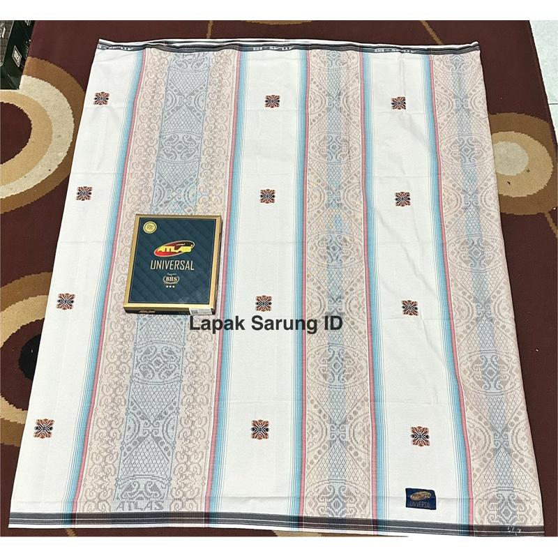Sarung ATLAS Universal 690 Jacquard Songket Warna Putih | Sarung ATLAS Songket Putih