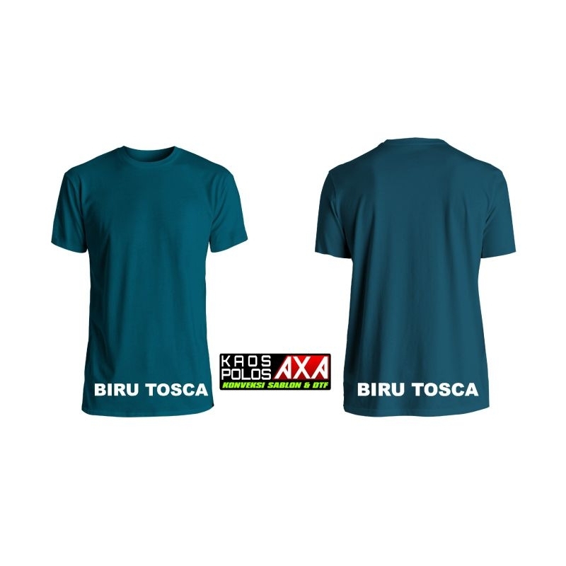 kaos polos cotton combet 30s biru tosca
