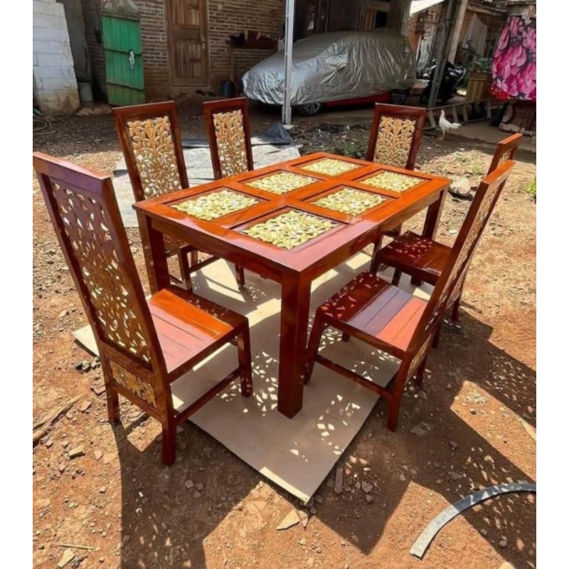 KURSI MAKAN UKIR KAYU JATI TUA | KURSI MAKAN BELERO UKIR KURSI MAKAN CUMI UKIR FURNITURE JATI | KURS