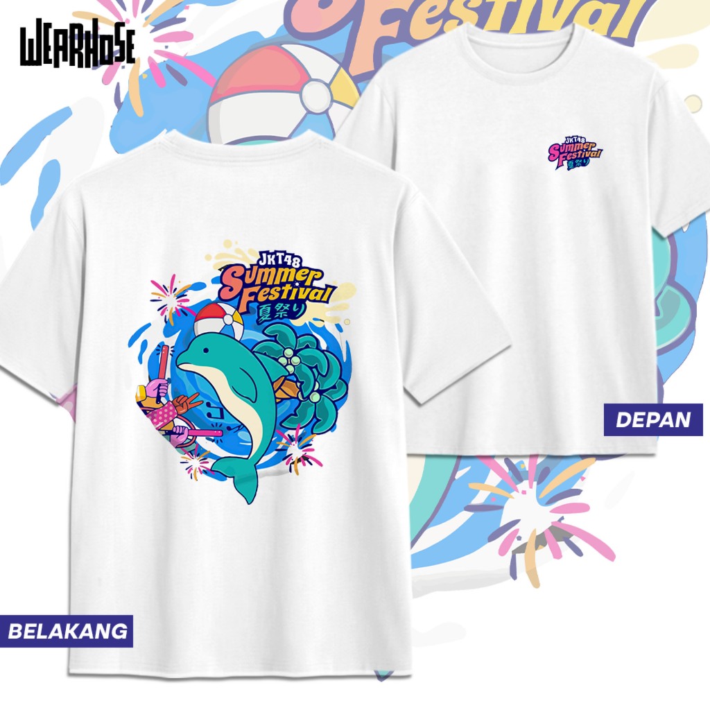 KAOS JKT48 SUMMER FESTIVAL DB Kaos T-shirt Distro Unisex Pria Wanita Kaos Wota Wibu Wearhose