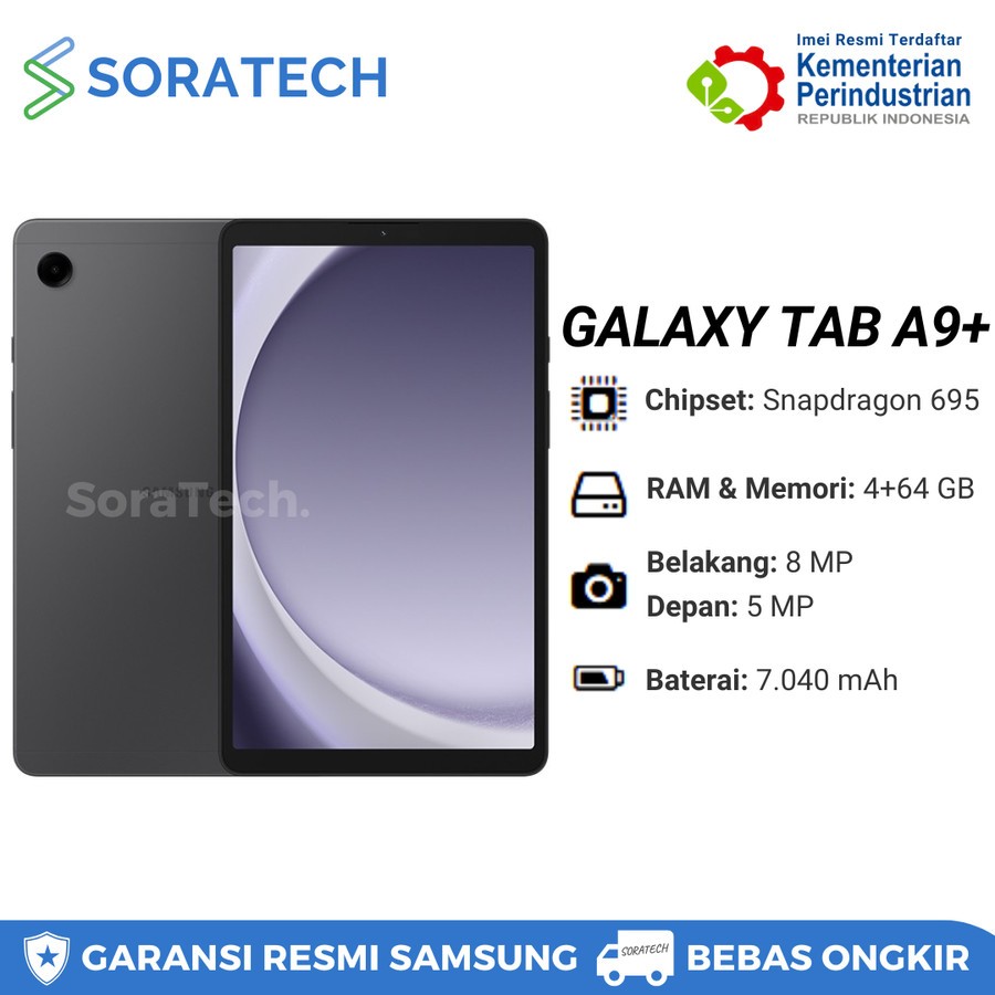 Samsung Galaxy Tab A9 Plus 5G WIFI RAM 8/128GB 4/64GB Tablet A9+ 11" inch Garansi Resmi