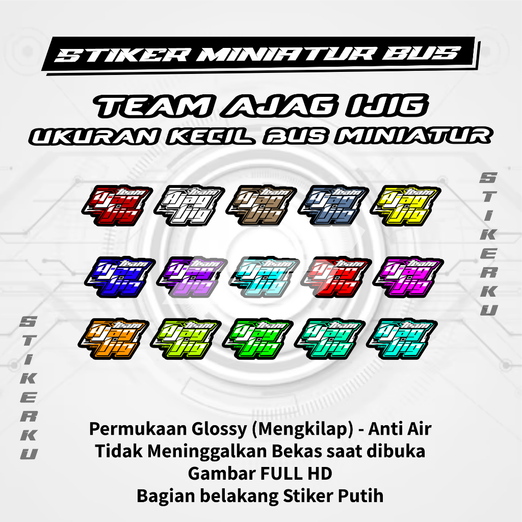 

Stiker Ajag Ijig Ukuran Kecil Untuk Bus Miniatur Isi 5 pcs / Isi 7 pcs / Isi 10 pcs Vinily