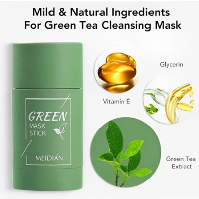 MEIDIAN GREEN TEA MASK CLEANSING CLAY STICK / Green Masker Stick Meidian