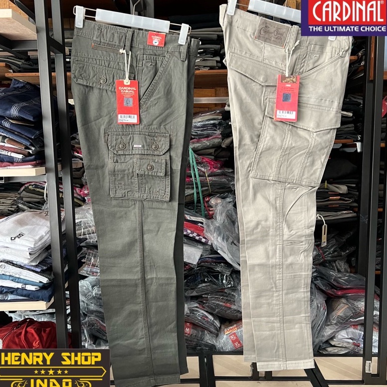 KODE K67U Celana Cargo Cardinal Panjang SLIMFIT Original