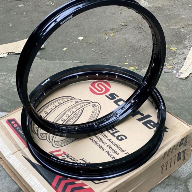 KODE N23T Velg Scarlet Racing Wm shape Ring 17 16 185 hitam pelk scarlet velk scarlet