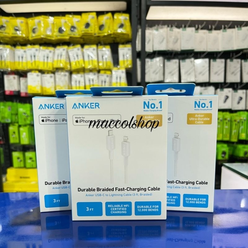 ANKER Kabel Charger 322 USB-C to Lightning Cable 3ft MFI