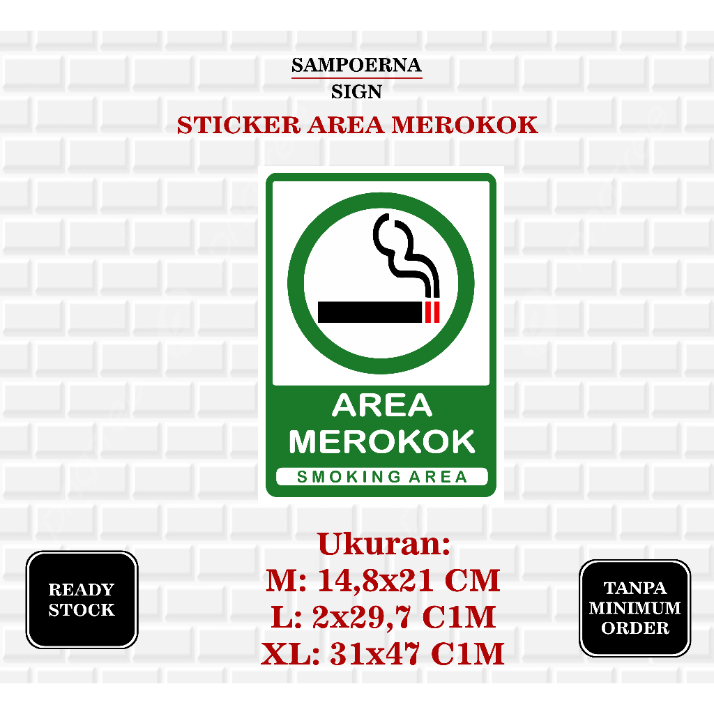 

Stiker Area Merokok / Stiker Smoking Area / Smoking Room / Stiker Merokok