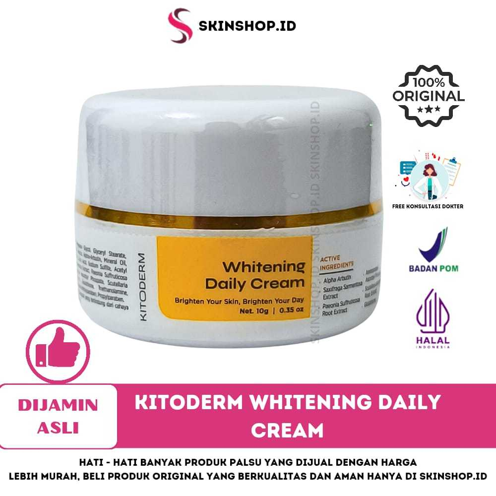 Kitoderm WHITENING DAILY Cream 10gr Original / Krim Siang Pemutih BPOM Aman