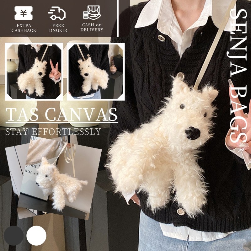Puppy boneka mewah tas tas bahu crossbody tas sekolah hadiah y2k