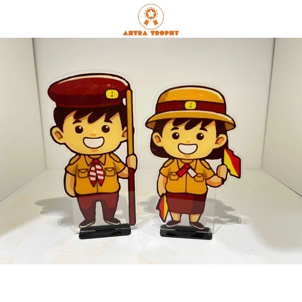 Piala Pramuka Akrilik Custom Piala Anak Pramuka Piala Jambore Pramuka Figur Piala Pramuka