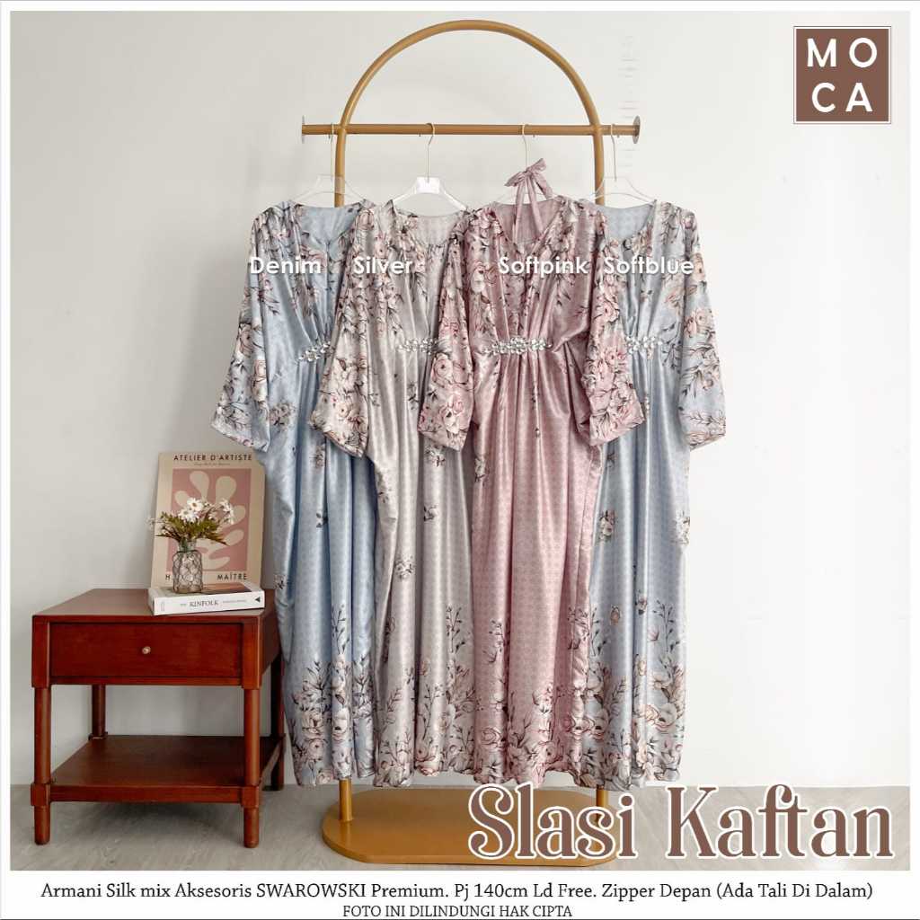 Kaftan Armani Silk Premium Slasi Kaftan Moca