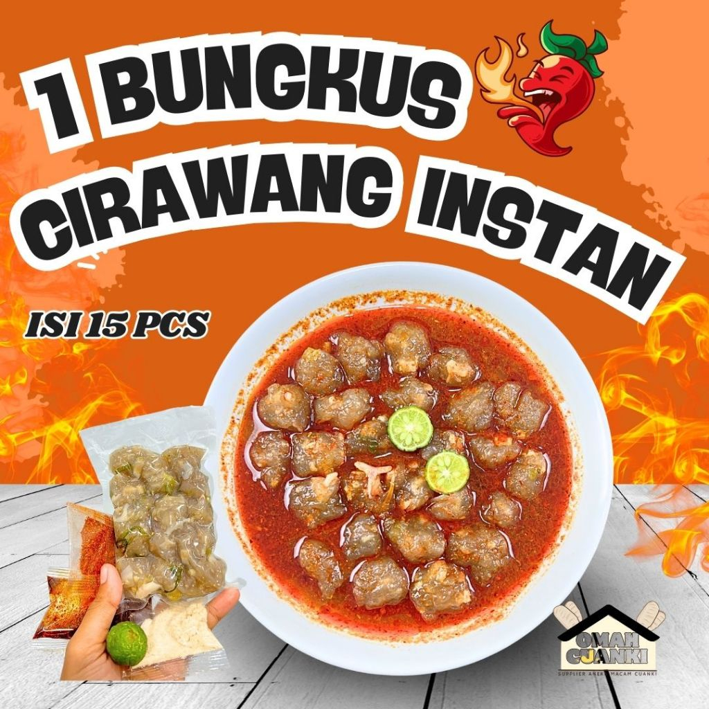 

1 Bks Baso Aci Tulang Rangu Isi 15 Butir Dengan Kuah Chilli Oil Pedas Food Instan - Omah Cuanki