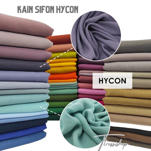 Kain Sifon Hycon Bahan Selendang Bali Hijab Jilbab Bella Polos Premium Warna Warni
