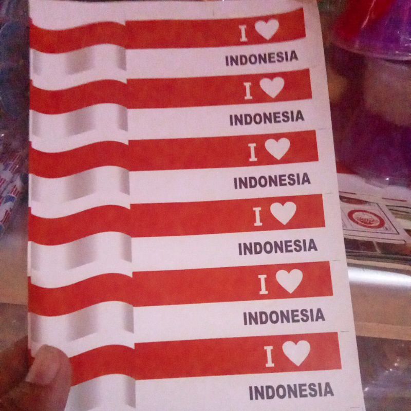 

12 pcs stiker bendera merah putih campur