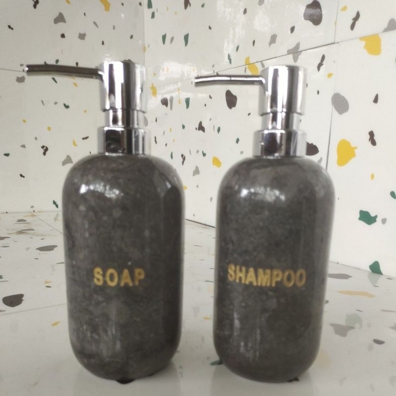 Dispenser Marmer/Tempat Sabun Cair Marmer/Tempat Shampoo Marmer