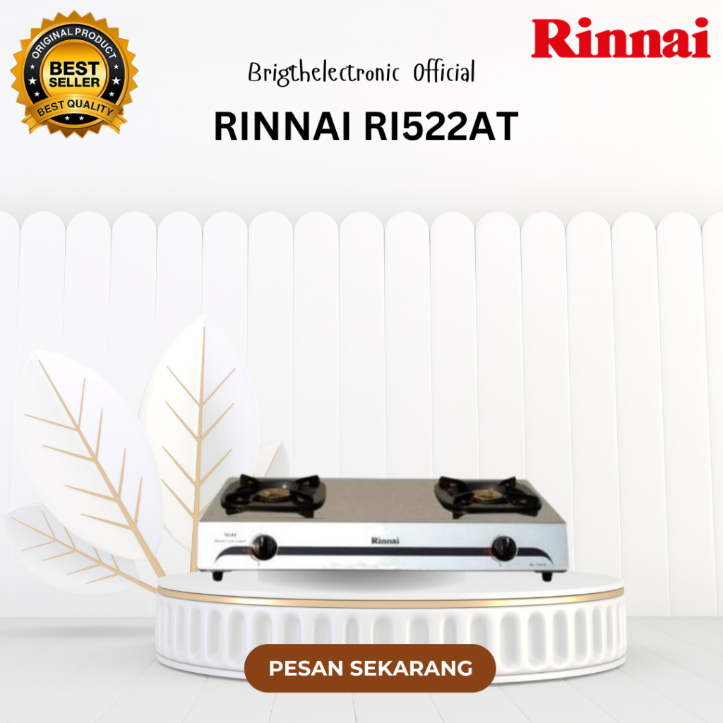 KOMPOR GAS RINNAI RI522AT 2 TUNGKU/RI-522-AT/RI-522AT/RI 522AT/RI 522 AT/RI-522 AT//RINNAI KOMPOR GA
