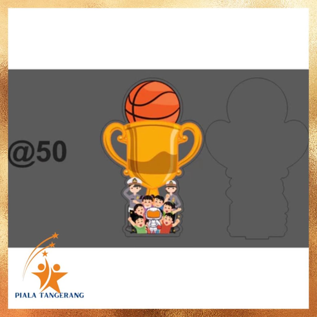 Piala Basket Akrilik Custom Tebal 3mm