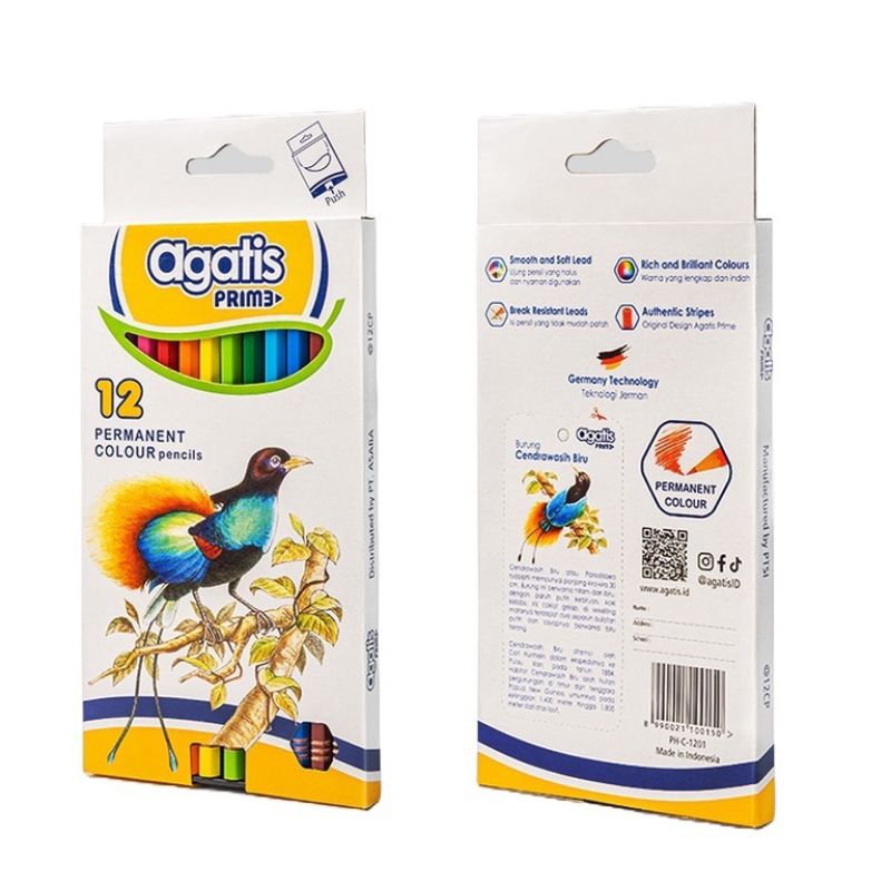 

[YOBANA] AGATIS PENCIL WARNA PRIME PERMANENT 12 COLOUR HEXAGONAL PH C 1201