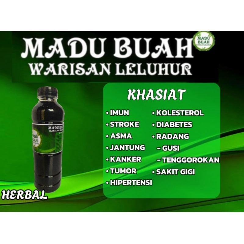 MADU BUAH HERBAL Berkhasiat Diabetes Jantung Stroke Asma Kanker Tumor Hipertensi Kolesterol Radang G
