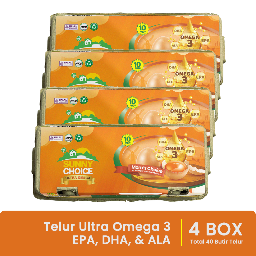 

Sunny Choice Ultra Omega Telur Omega-3 Isi 10 Butir (4 Box)