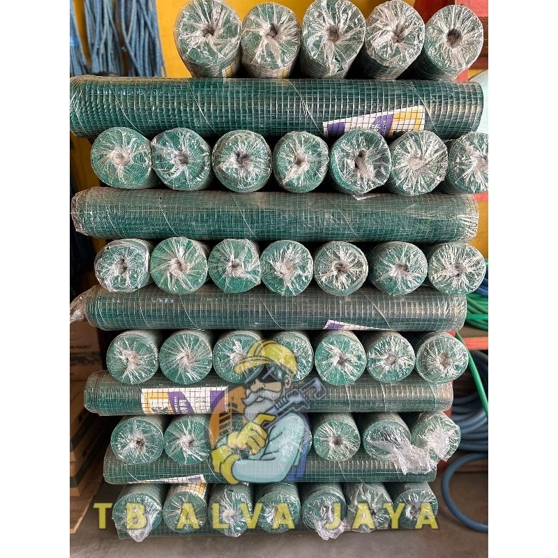 KAWAT RAM LOKET PVC Hijau Ayakan Kandang 1 roll 1/2 inch dan 3/4 inch