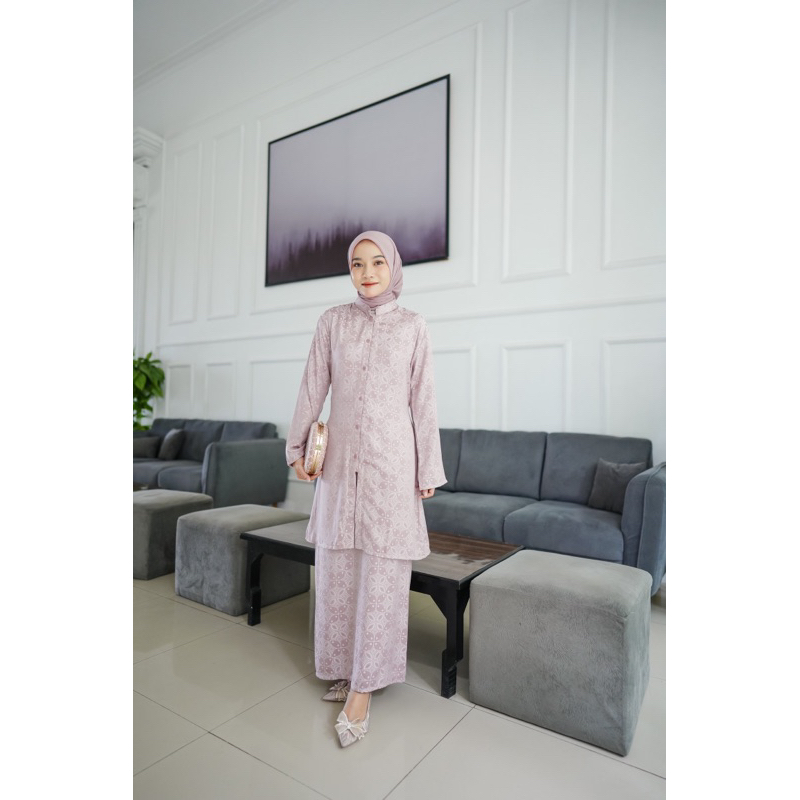 AURA SET baju tunik malay wanita kekinian one set