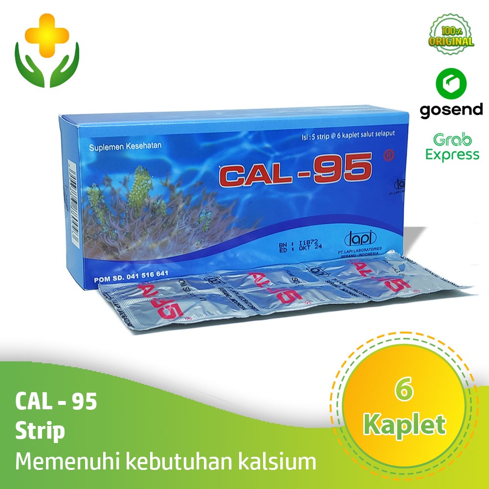 Cal-95 Strip 6 Kaplet Kalsium Ibu Hamil Cal 95 Strip Cal95