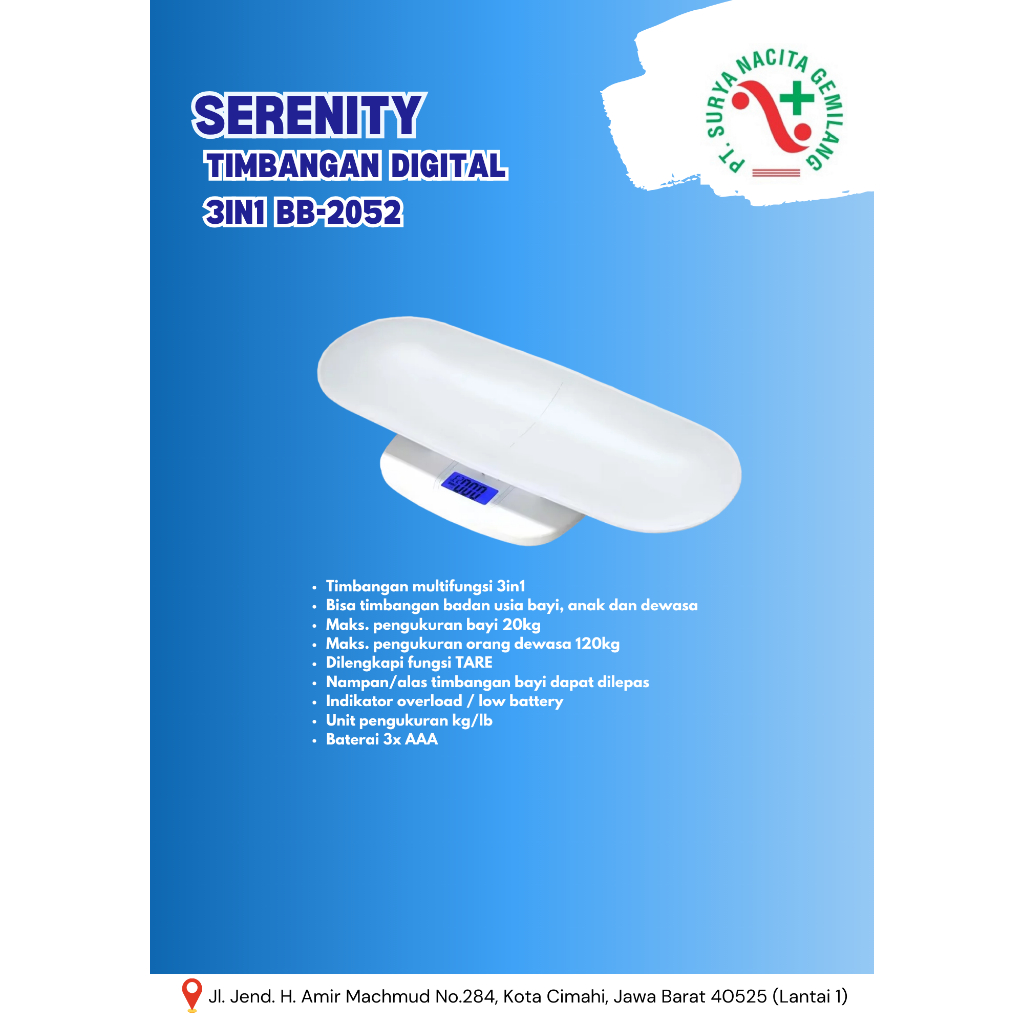 Timbangan Bayi, Anak, Ibu Digital Serenity (BB 2052)
