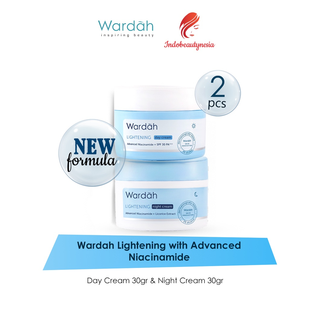 Paket Wardah Lightening with Advanced Niacinamide 2 pcs - Krim Malam dan Krim Siang