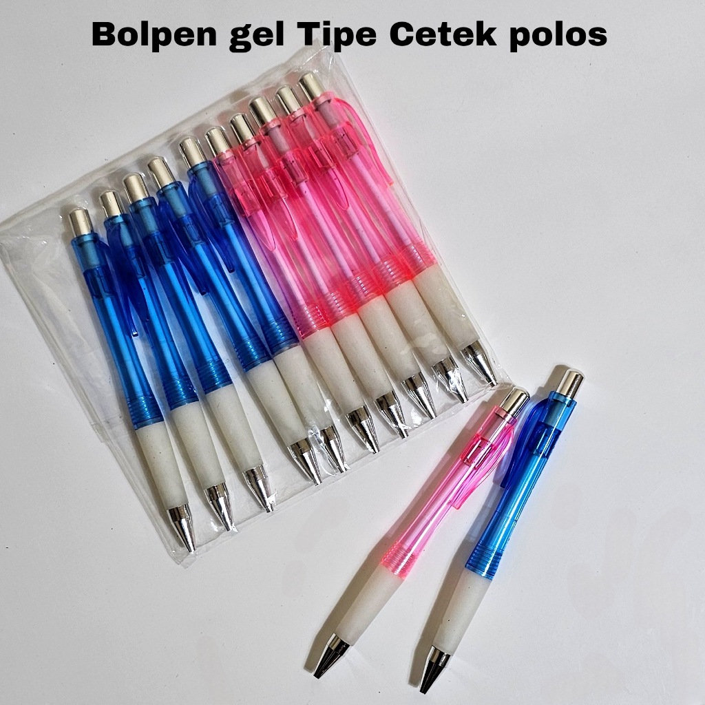 

SOS Bolpen Gel Tipe Cetek Polos Transparant(12pc)/Ballpoint/Pen Jel/Balpen/Pulpen