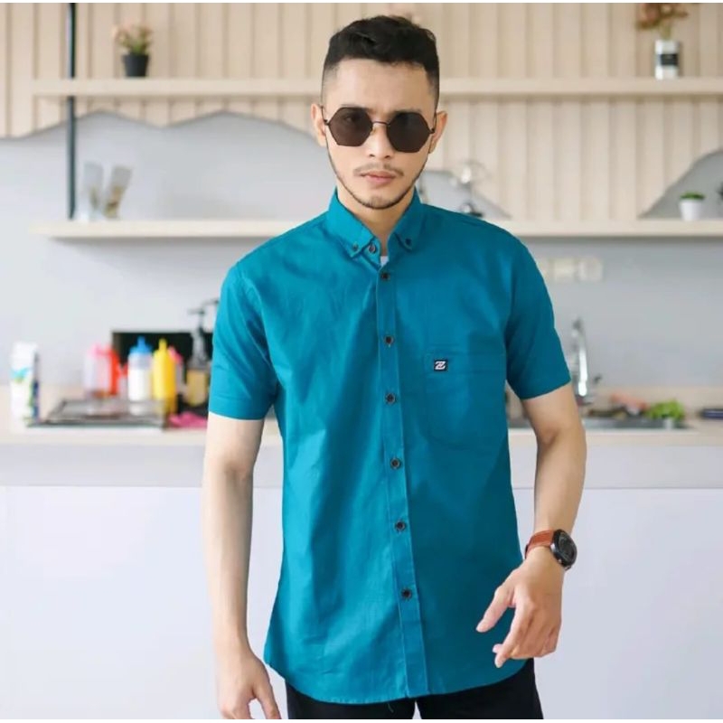HEM HIJAU EMERALD LENGAN PENDEK PREMIUM KAIN KATUN SIGARET