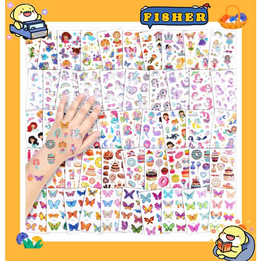 [FISHER] ECERAN Sticker tattoo anak | tato sementara | Sticker tatto lucu eceran | Mainan tato