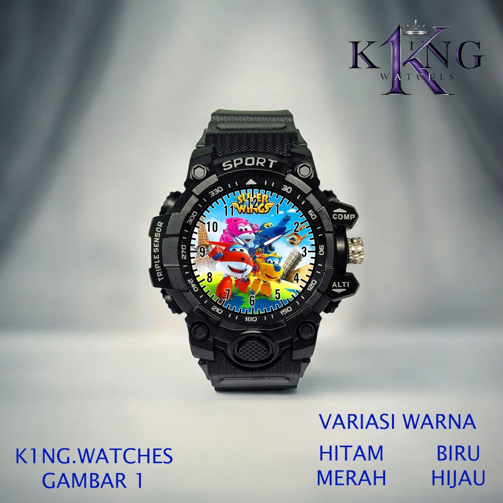 Jam Tangan Anak Karakter Super Wings Model Sport Anti Air