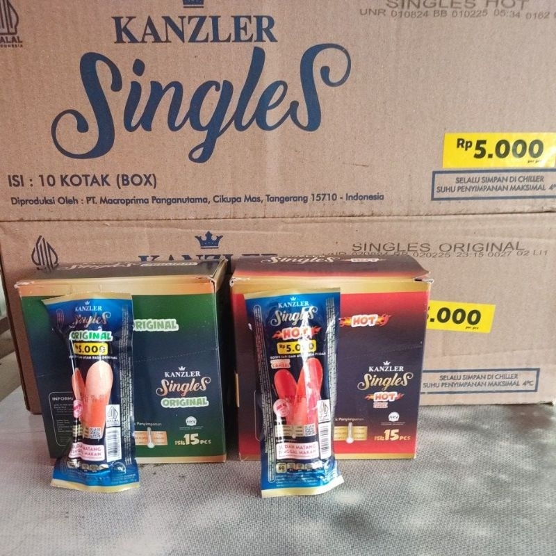

Kanzler Singles Sosis 35gr Ori/Hot per Box