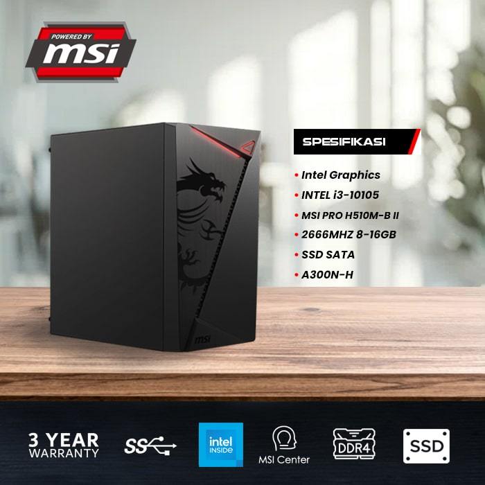 MSI DESKTOP PC - OFFICE & STUDY | Intel i3-10105 | SSD SATA