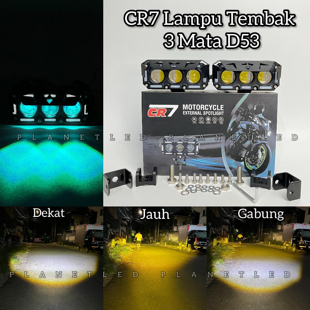 Lampu Tembak 3 Mata CR7 D53 Full Alumunium