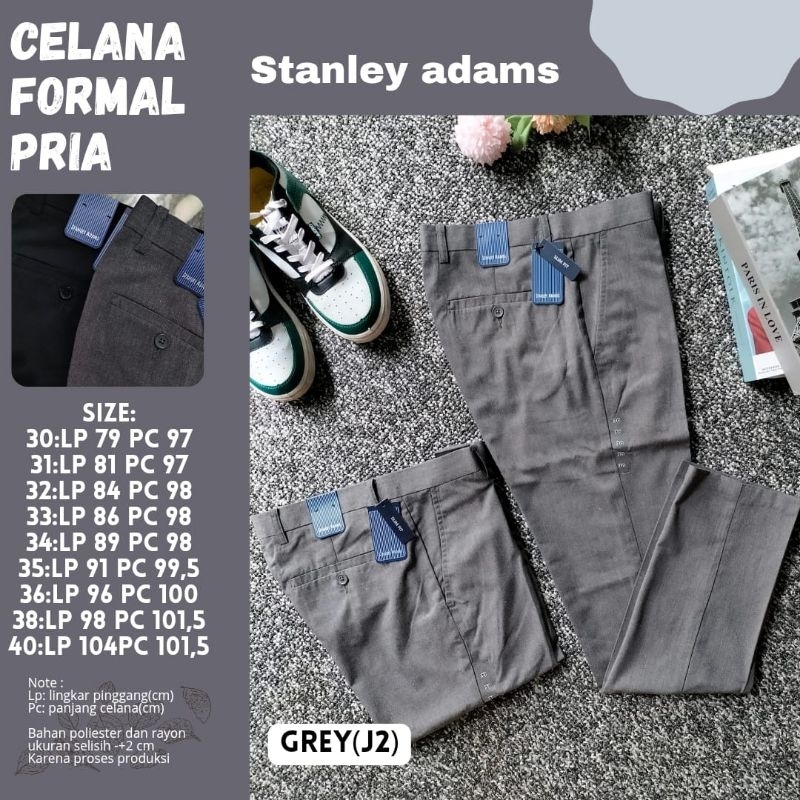 Celana Kantor pria Hitam Celana formal slimfit Stanley adams