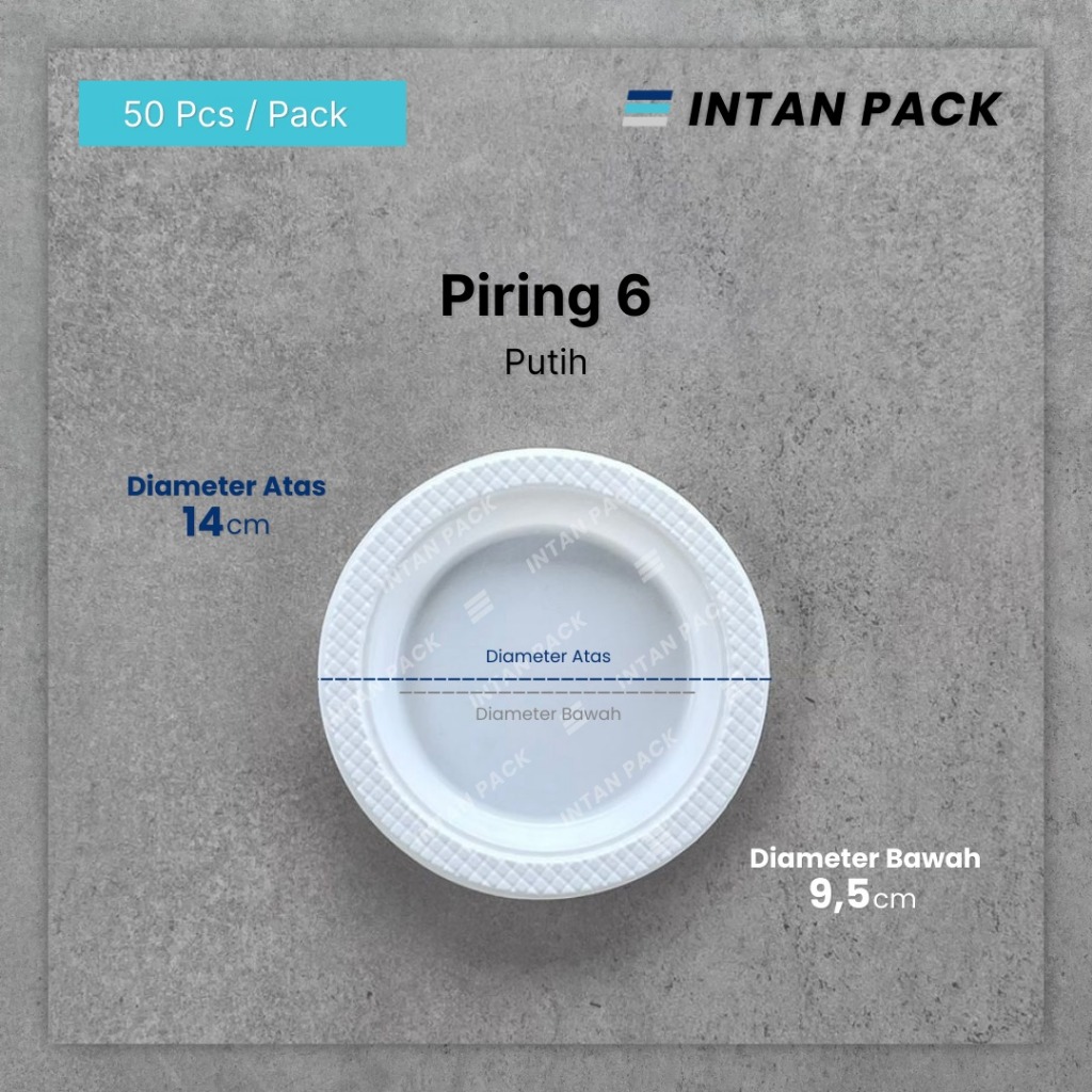 Piring Plastik Putih P6 Piring Plastik Kecil (isi 50 pcs)