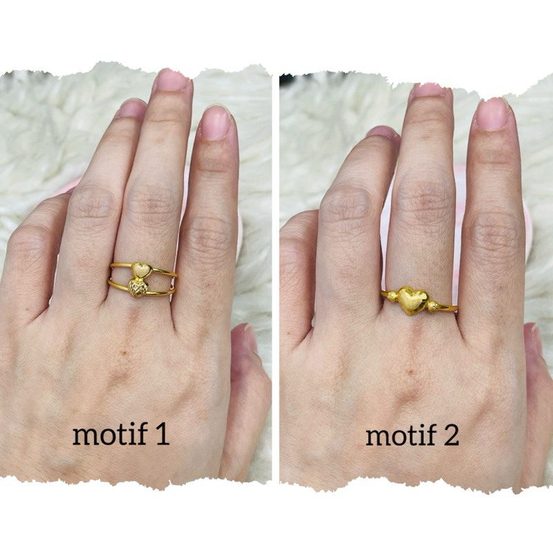 cincin pipa cincin love dove susun uk 16 dua model emas asli kadar 875