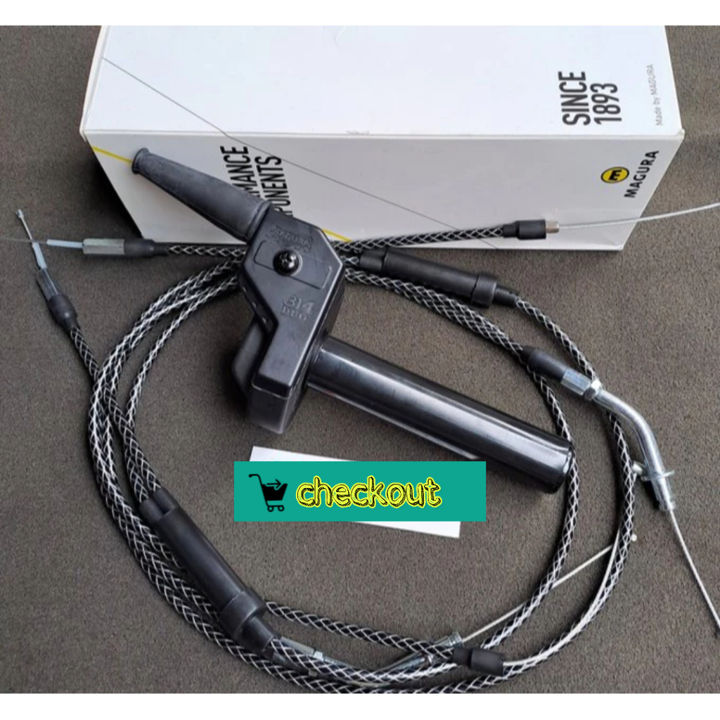 GAS SPONTAN MAGURA RX KING ORIGINAL SET KABEL GAS CARBON 2 CABANG RX KING