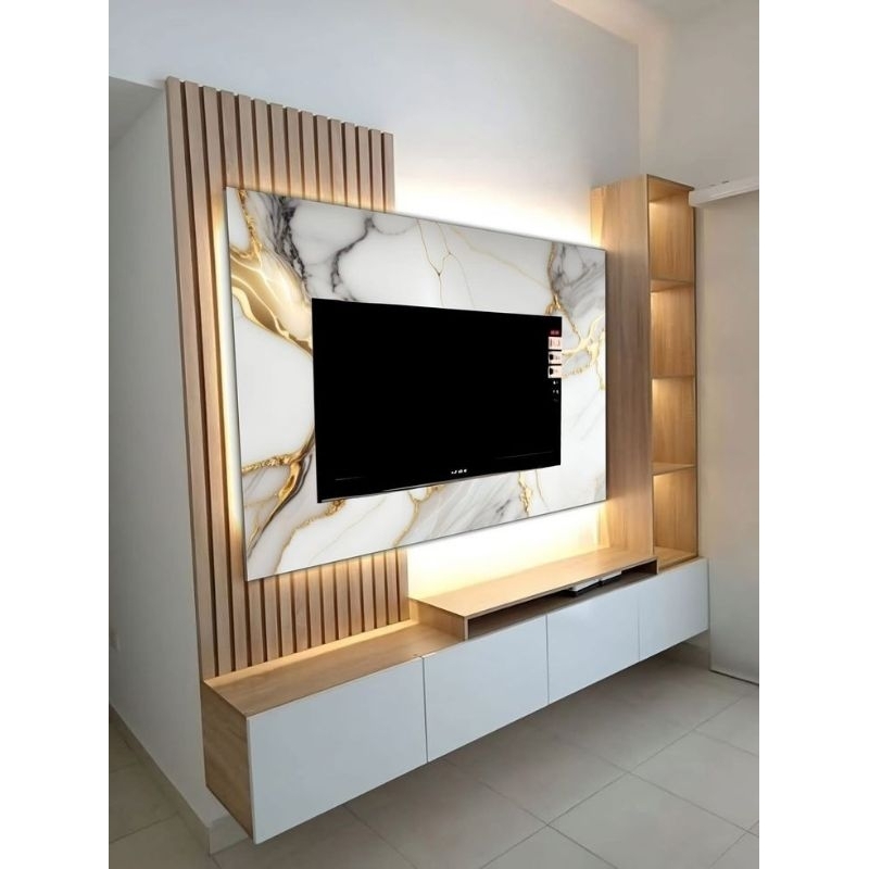 CUSTOM BACKDROP TV | LEMARI TV | MEJA TV | FURNITURE CUSTOM | FURNITURE MURAH