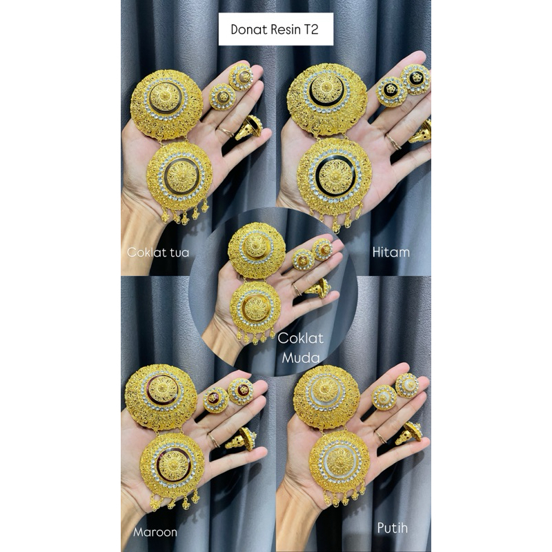 Set Bros Alpaka Donat Resin Tumpuk 2 jumbo cerorot / bros bali / bros kebaya / bros alpaka