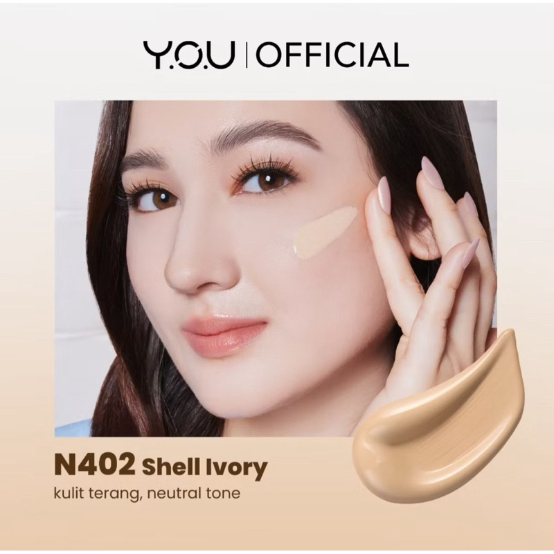 YOU cloud touch blurring skin tint liquid foundation shade N402 sheel ivory