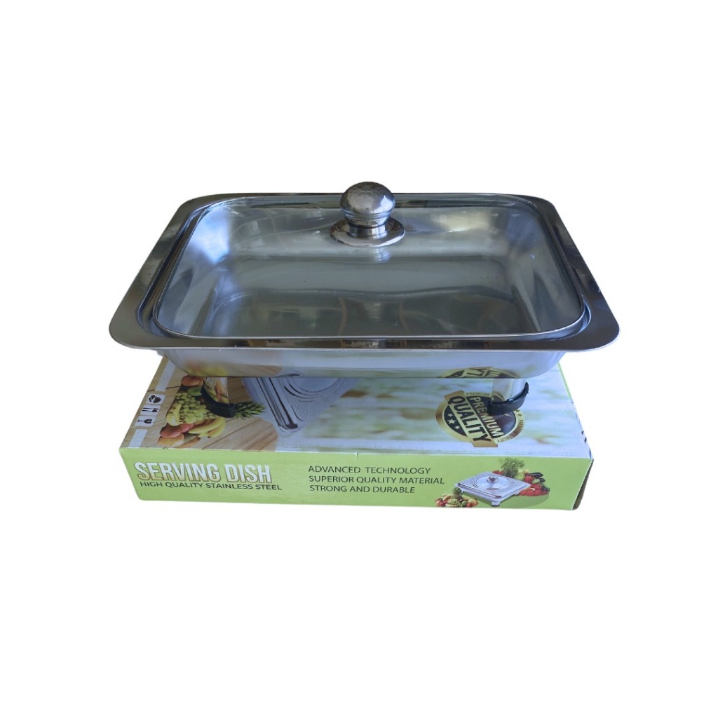 Serving Dish Prasmanan Kotak - Tempat Wadah Saji Makanan Stainless - Tempat Makan Prasmanan Full Kac