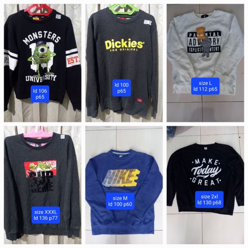 Sweater Crewneck CN cowok second thrift