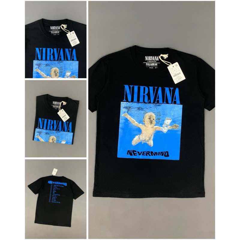 T-shirt PULL & BEAR NIRVANA NEVER MIND “Black"