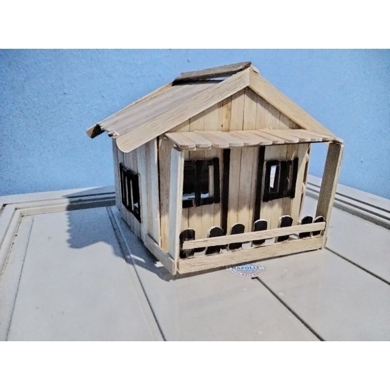 miniatur rumah adat Betawi dari bahan stik es krim