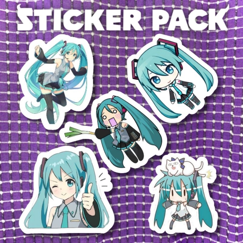 

Sticker Hatsune Miku pack isi 5 pcs vinyl waterproof